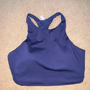 Under Armour High-neck Sports Bra - Grey/Blue, Large
